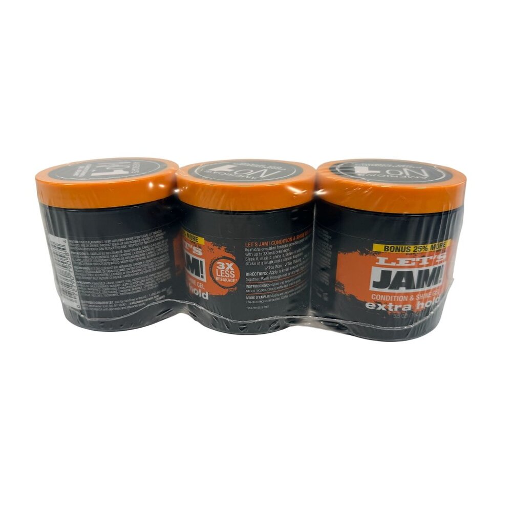 NIP Lot 3 Softsheen Carson LET'S JAM Condition & Shine Gel Extra Hold 5.5 oz